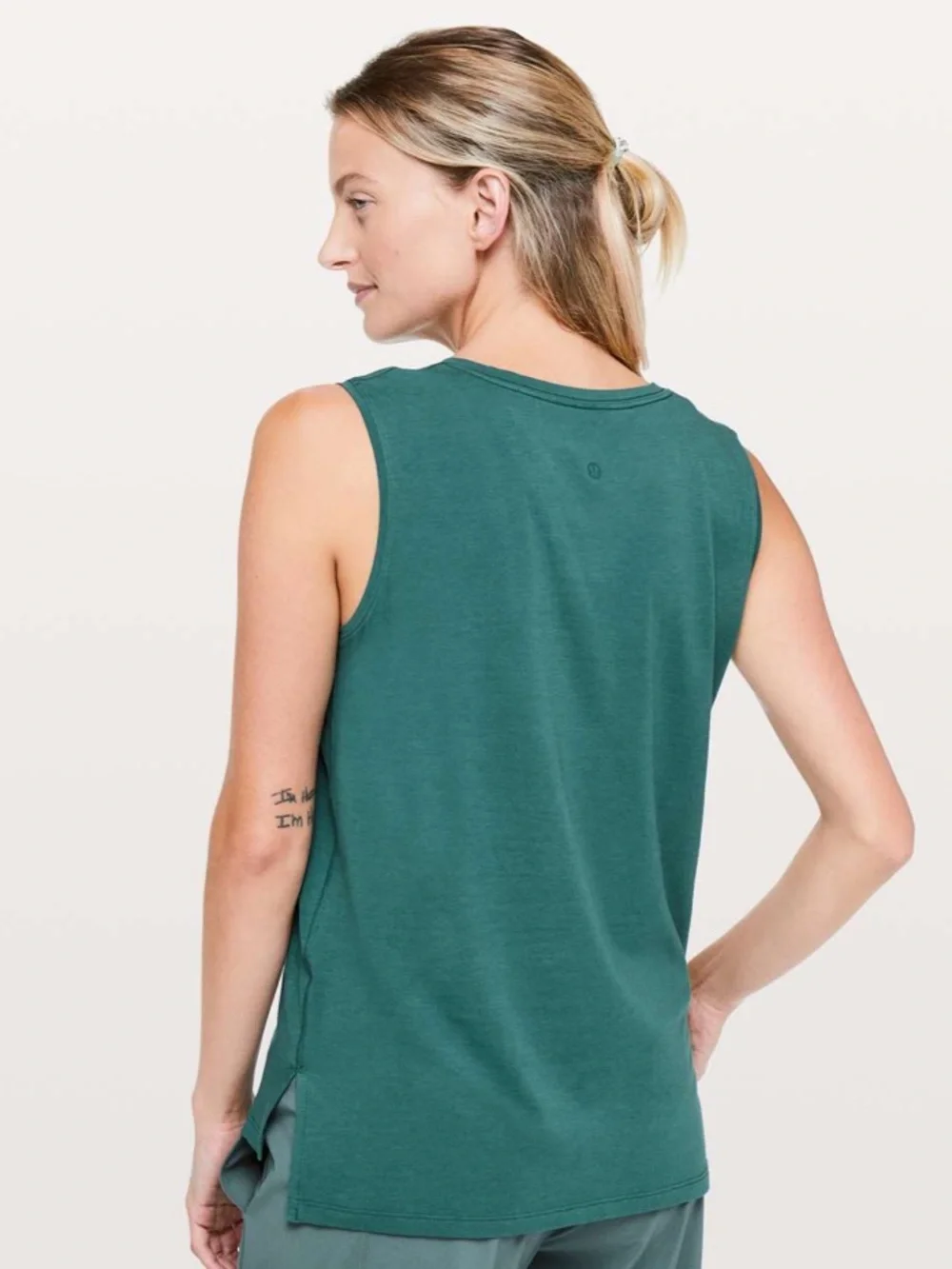 Lululemon Love Sleeveless Tank Top Green Jasper Pima Cotton Muscle Shirt 10